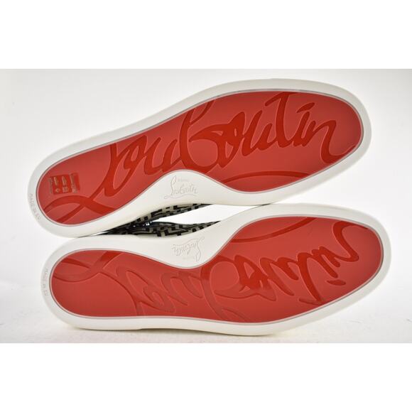 Christian Louboutin Mens Rantus Orlato Flat Tissu Black White High Sneaker 44 11 - Picture 13 of 13